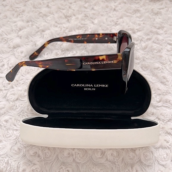 Carolina Lemke Tortoise Shell Gradient Lens Geometric Sunglasses